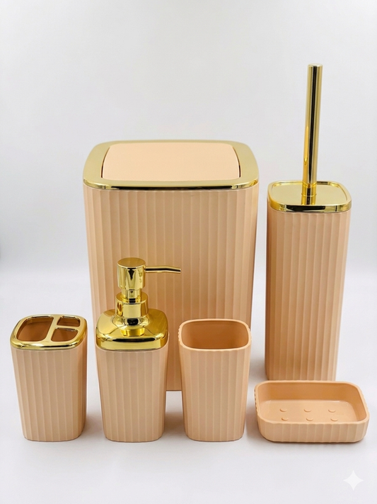Luxury Bathroom Set| Deep Line Design| 6 Pieces.