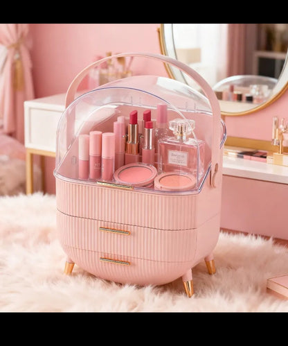 Premium Large Capacity Cosmetic Storage Box | Portable Makeup & Jewelry Dressing Case| Makeup Organizer.