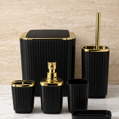 Luxury Bathroom Set| Deep Line Design| 6 Pieces.