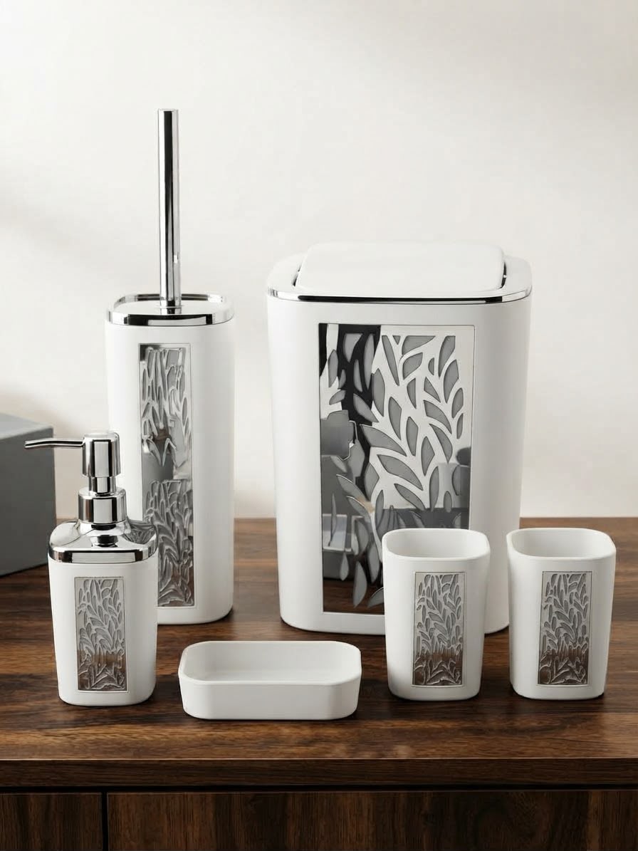 Luxury Bathroom Set| Deep Line Design| 6 Pieces.