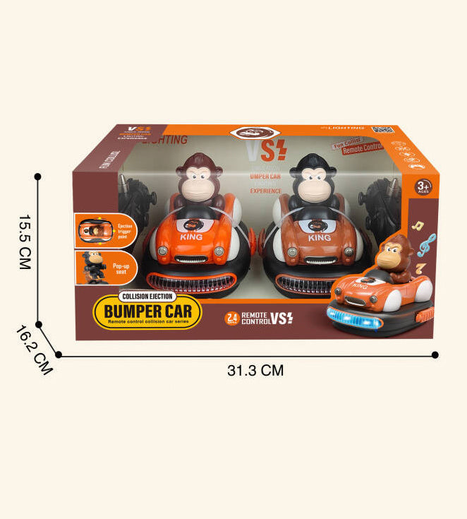 DWI DOWELLIN Remote Control Bumper Car 2-Piece Set, 2 Player PK Game Battle Racing Car with Music & Lights for Kids Gifts